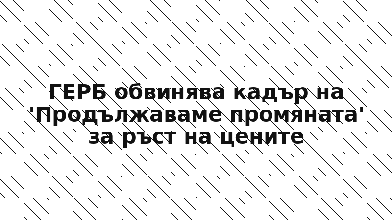 ГЕРБ обвинява кадър на 'Продължаваме промяната' за ръст на цените