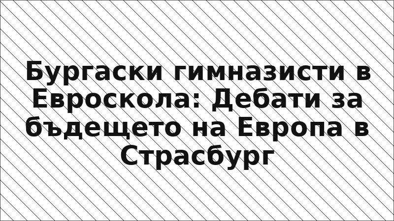 Бургаски гимназисти в Евроскола: Дебати за бъдещето на Европа в Страсбург