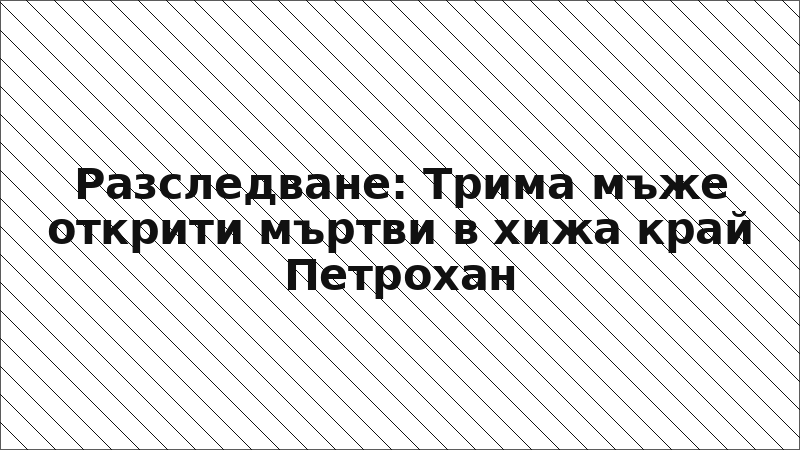 Разследване: Трима мъже открити мъртви в хижа край Петрохан