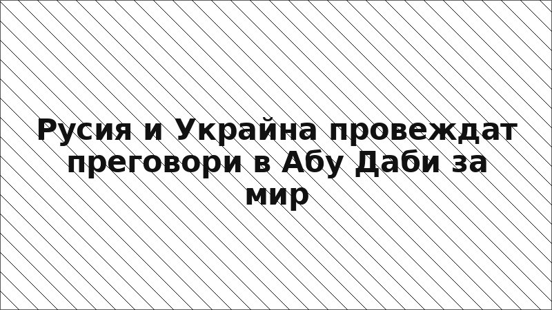 Русия и Украйна провеждат преговори в Абу Даби за мир