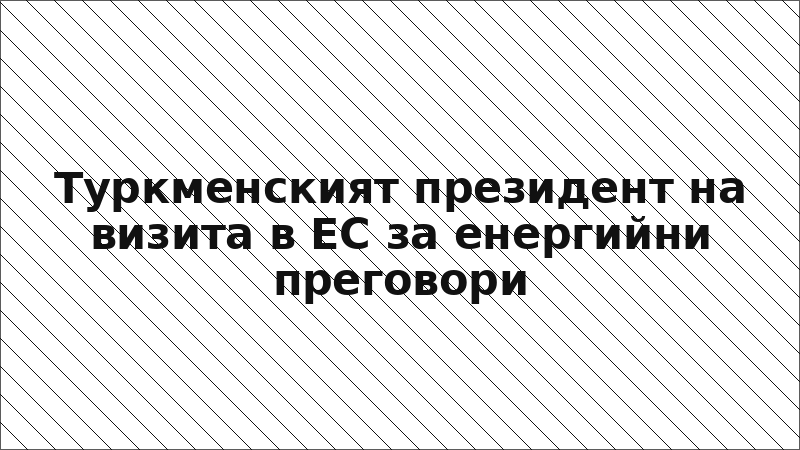 Туркменският президент на визита в ЕС за енергийни преговори