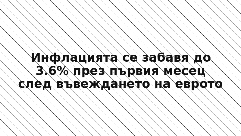Инфлацията се забавя до 3.6% през първия месец след въвеждането на еврото