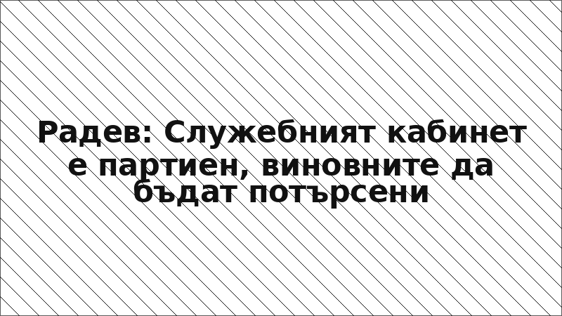 Радев: Служебният кабинет е партиен, виновните да бъдат потърсени
