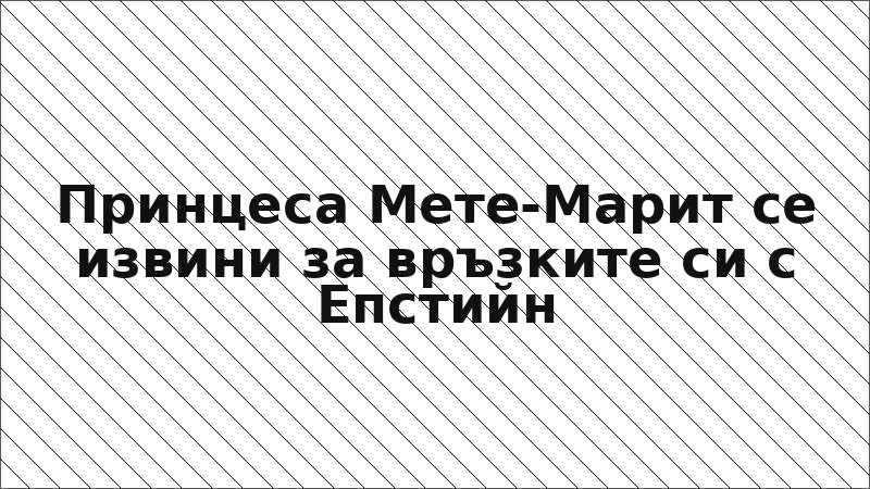 Принцеса Мете-Марит се извини за връзките си с Епстийн
