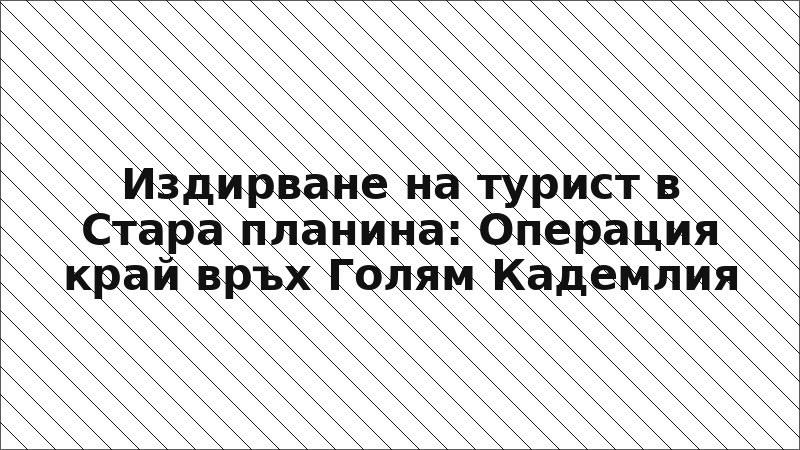 Издирване на турист в Стара планина: Операция край връх Голям Кадемлия