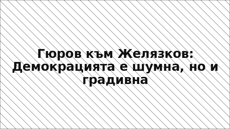 Гюров към Желязков: Демокрацията е шумна, но и градивна