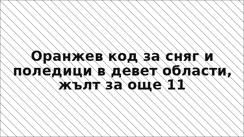 Оранжев код за сняг и поледици в девет области, жълт за още 11