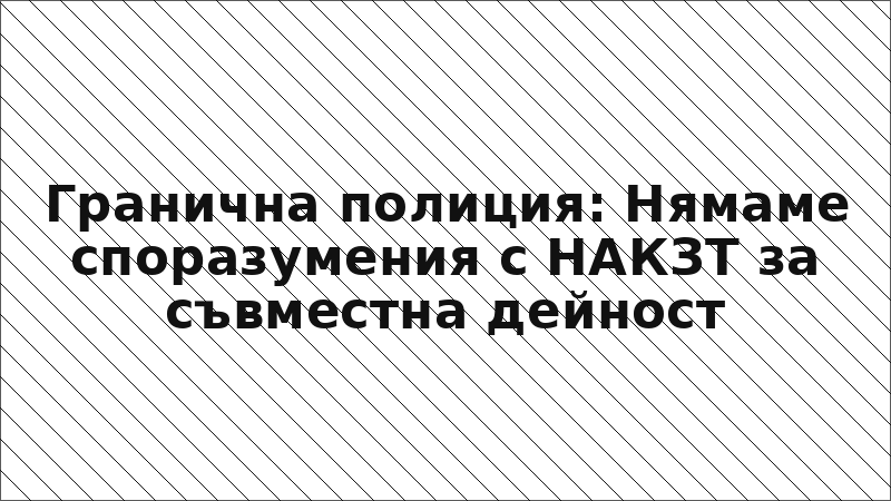 Гранична полиция: Нямаме споразумения с НАКЗТ за съвместна дейност
