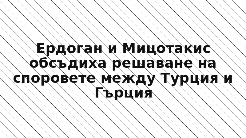 Ердоган и Мицотакис обсъдиха решаване на споровете между Турция и Гърция