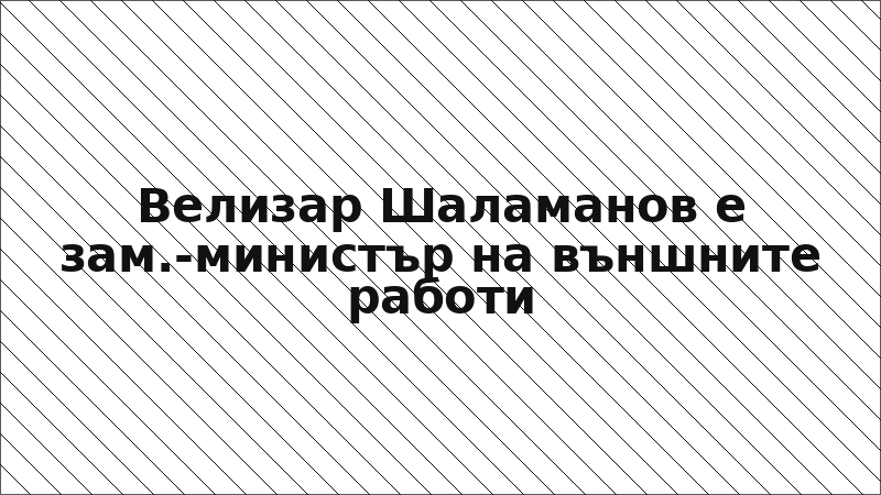 Велизар Шаламанов е зам.-министър на външните работи