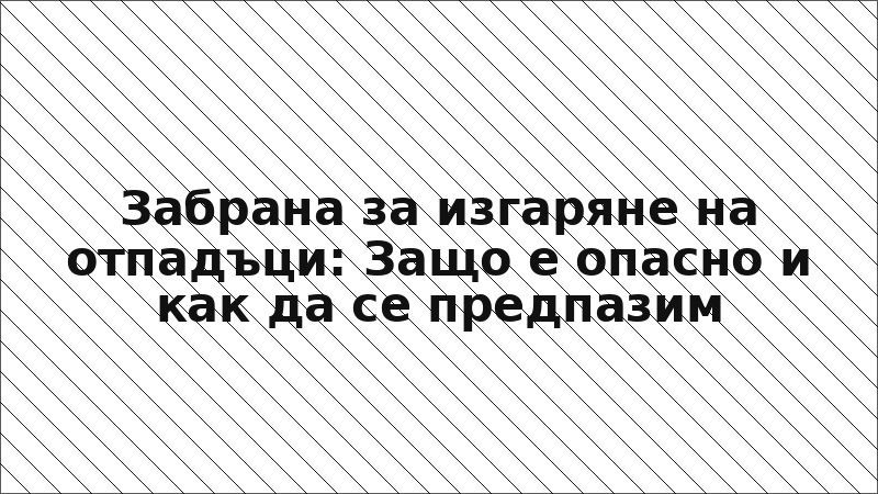 Забрана за изгаряне на отпадъци: Защо е опасно и как да се предпазим