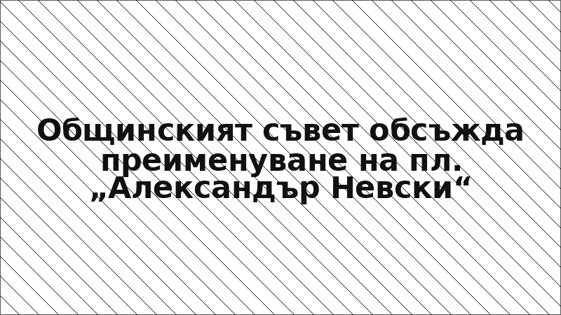 Общинският съвет обсъжда преименуване на пл. „Александър Невски“