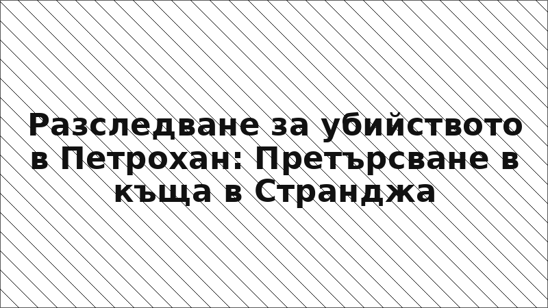 Разследване за убийството в Петрохан: Претърсване в къща в Странджа