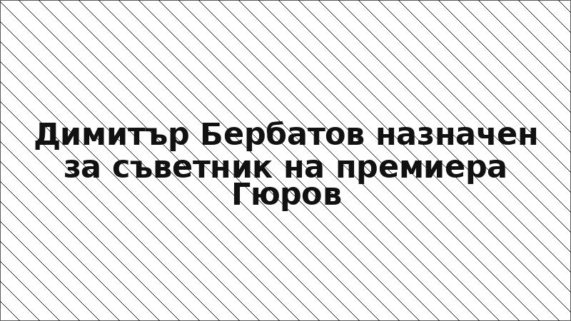 Димитър Бербатов назначен за съветник на премиера Гюров