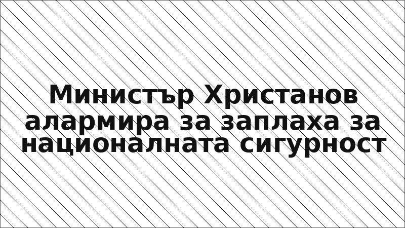 Министър Христанов алармира за заплаха за националната сигурност