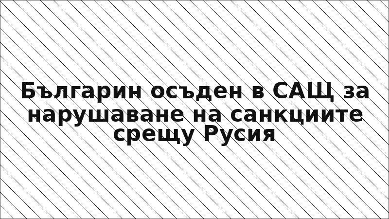 Българин осъден в САЩ за нарушаване на санкциите срещу Русия