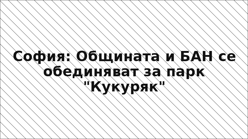 София: Общината и БАН се обединяват за парк "Кукуряк"