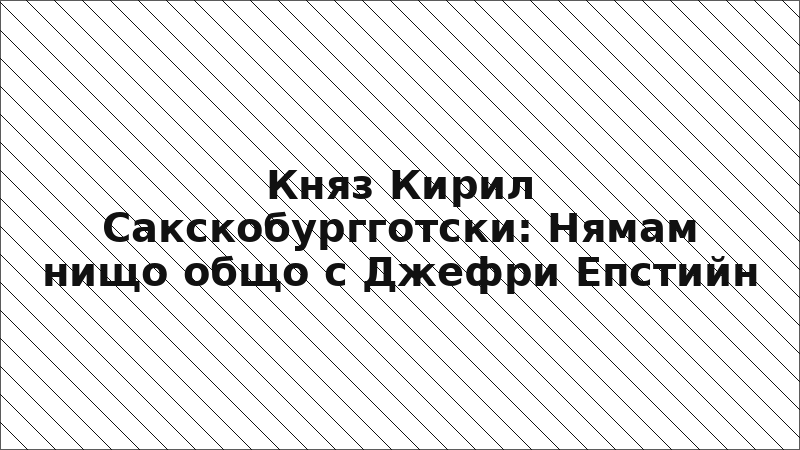 Княз Кирил Сакскобургготски: Нямам нищо общо с Джефри Епстийн