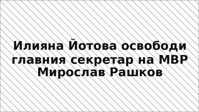 Илияна Йотова освободи главния секретар на МВР Мирослав Рашков
