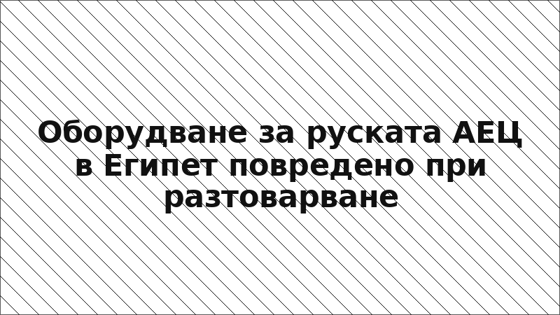 Оборудване за руската АЕЦ в Египет повредено при разтоварване