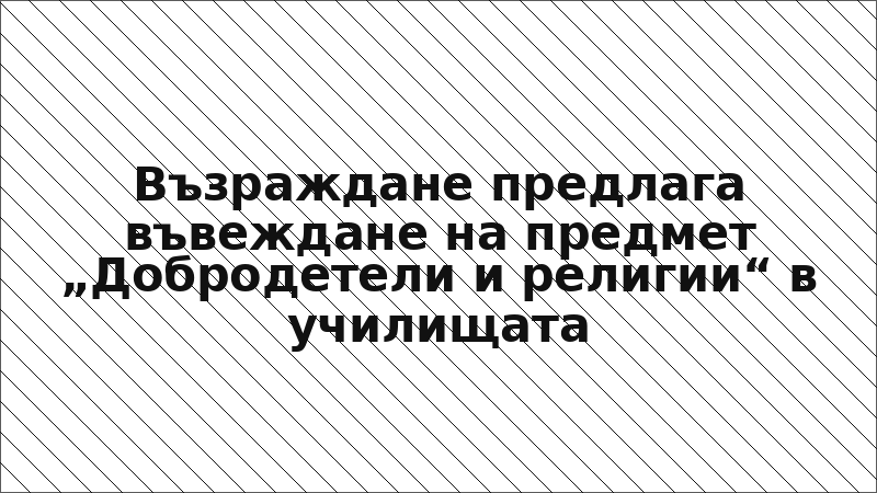 Възраждане предлага въвеждане на предмет „Добродетели и религии“ в училищата
