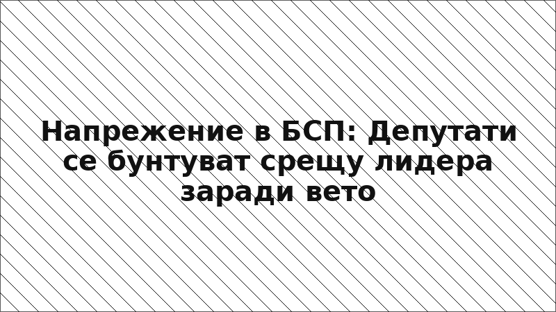 Напрежение в БСП: Депутати се бунтуват срещу лидера заради вето