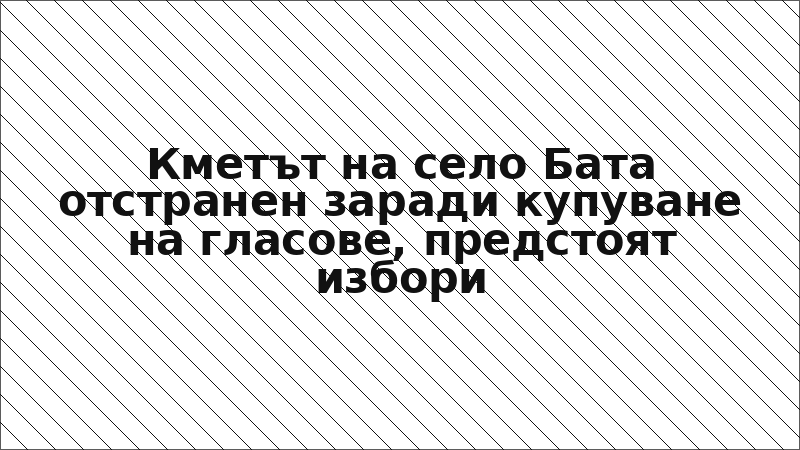 Кметът на село Бата отстранен заради купуване на гласове, предстоят избори