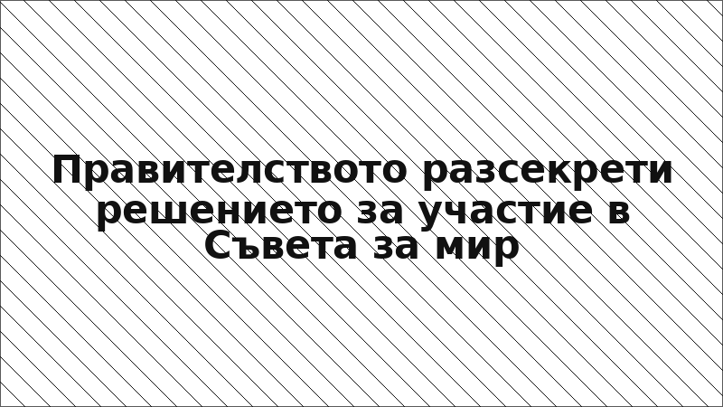 Правителството разсекрети решението за участие в Съвета за мир