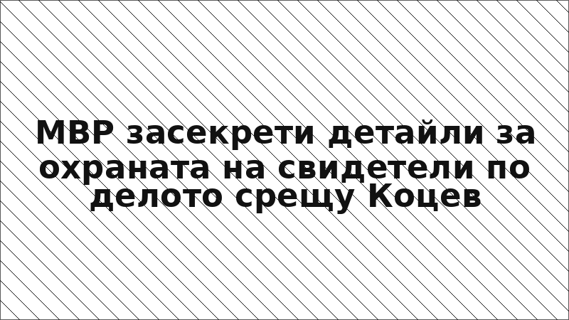 МВР засекрети детайли за охраната на свидетели по делото срещу Коцев