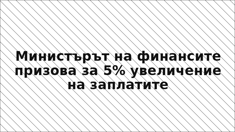 Министърът на финансите призова за 5% увеличение на заплатите