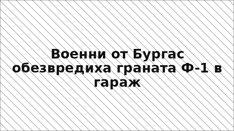 Военни от Бургас обезвредиха граната Ф-1 в гараж