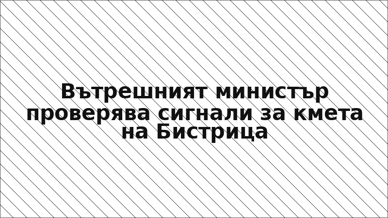 Вътрешният министър проверява сигнали за кмета на Бистрица
