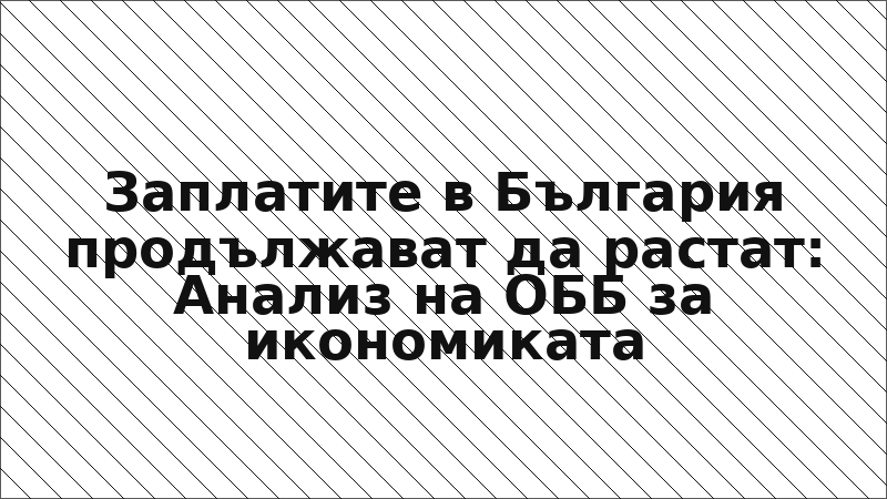 Заплатите в България продължават да растат: Анализ на ОББ за икономиката