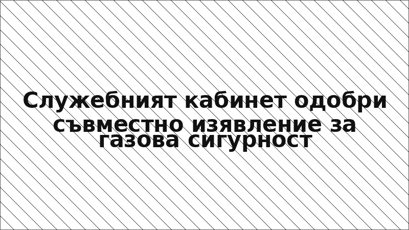 Служебният кабинет одобри съвместно изявление за газова сигурност