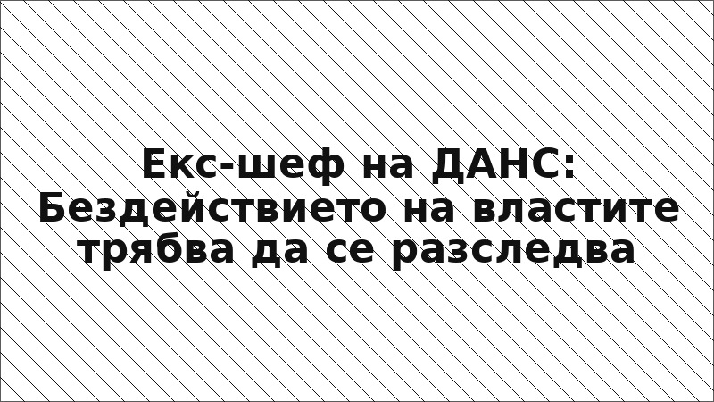 Екс-шеф на ДАНС: Бездействието на властите трябва да се разследва