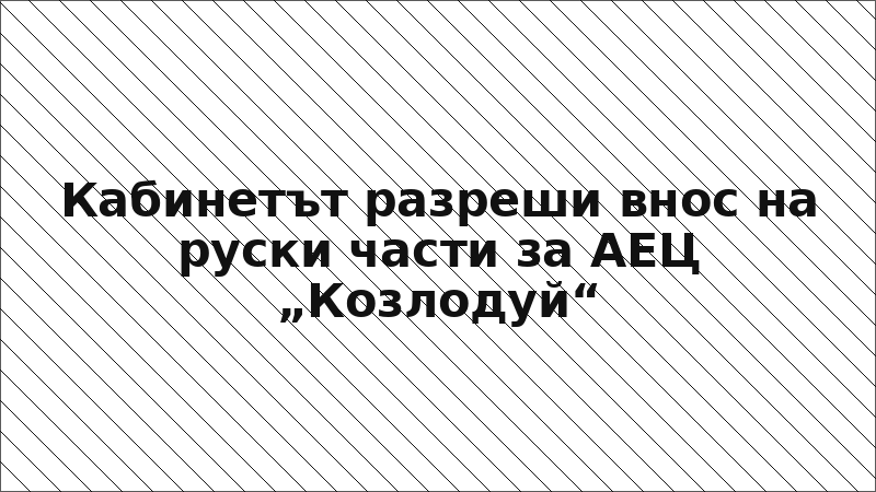 Кабинетът разреши внос на руски части за АЕЦ „Козлодуй“