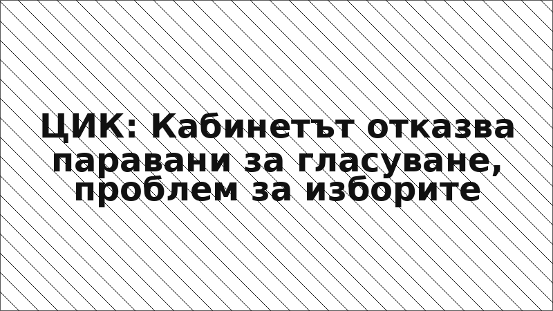 ЦИК: Кабинетът отказва паравани за гласуване, проблем за изборите