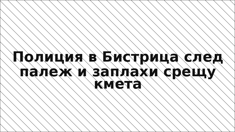 Полиция в Бистрица след палеж и заплахи срещу кмета