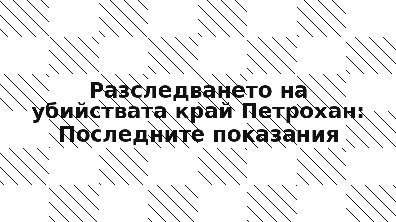 Разследването на убийствата край Петрохан: Последните показания