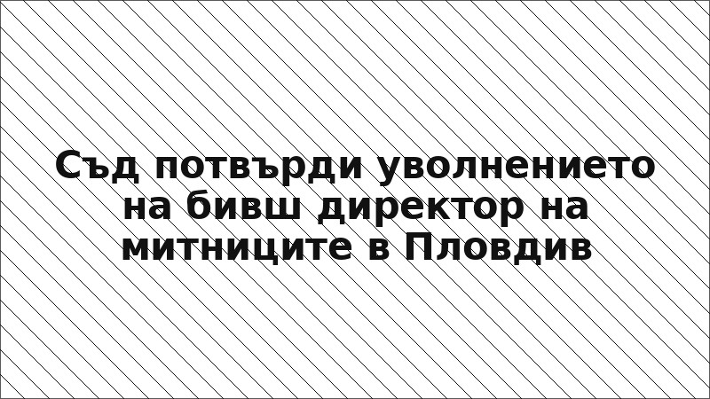 Съд потвърди уволнението на бивш директор на митниците в Пловдив