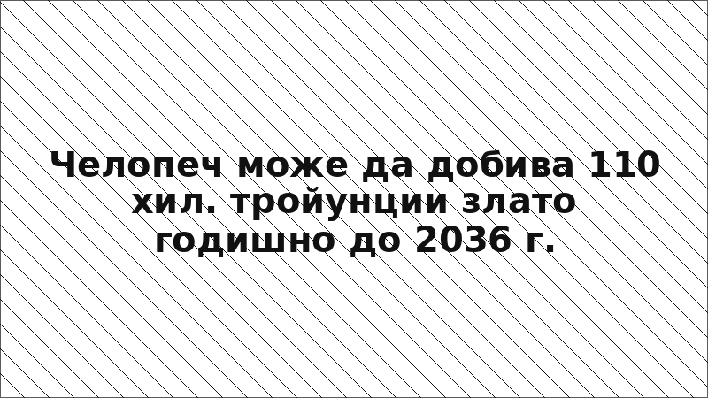 Челопеч може да добива 110 хил. тройунции злато годишно до 2036 г.