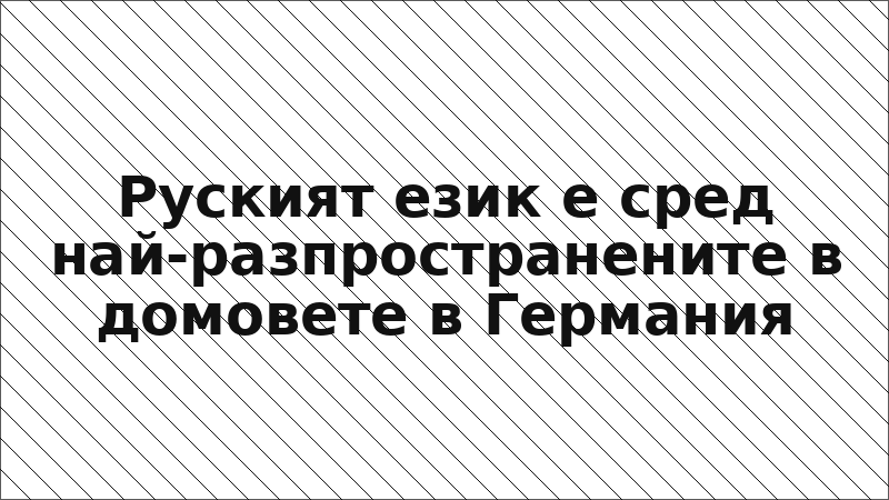 Руският език е сред най-разпространените в домовете в Германия