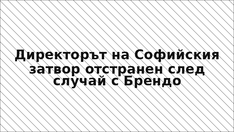 Директорът на Софийския затвор отстранен след случай с Брендо