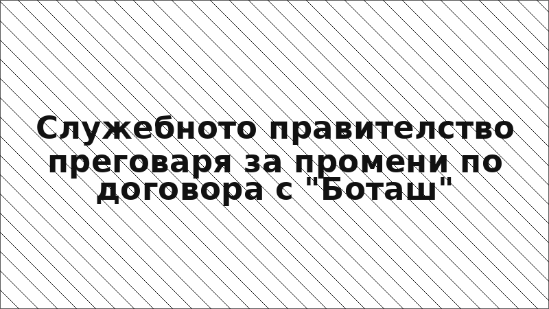 Служебното правителство преговаря за промени по договора с "Боташ"
