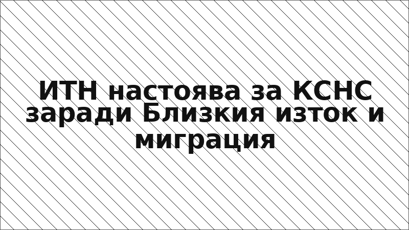 ИТН настоява за КСНС заради Близкия изток и миграция