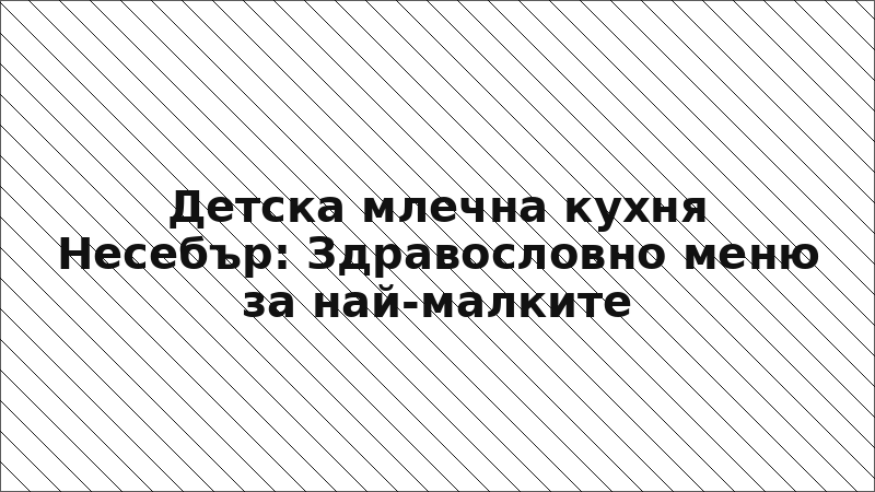 Детска млечна кухня Несебър: Здравословно меню за най-малките