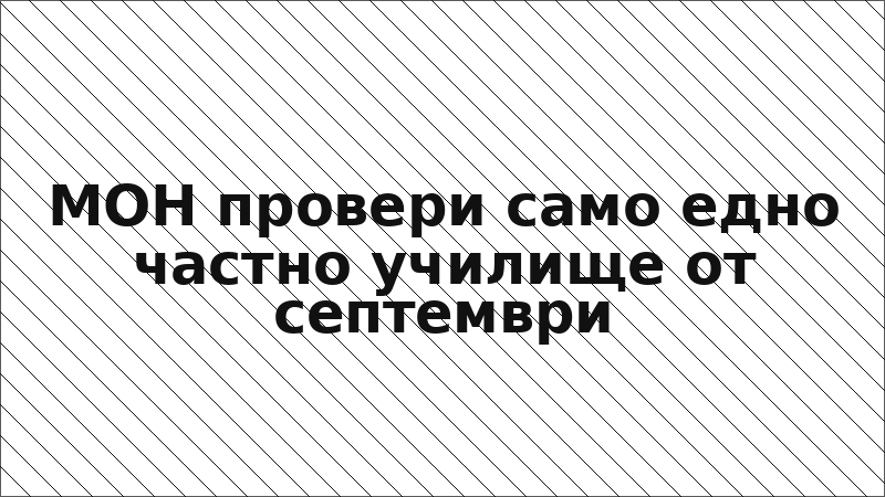 МОН провери само едно частно училище от септември