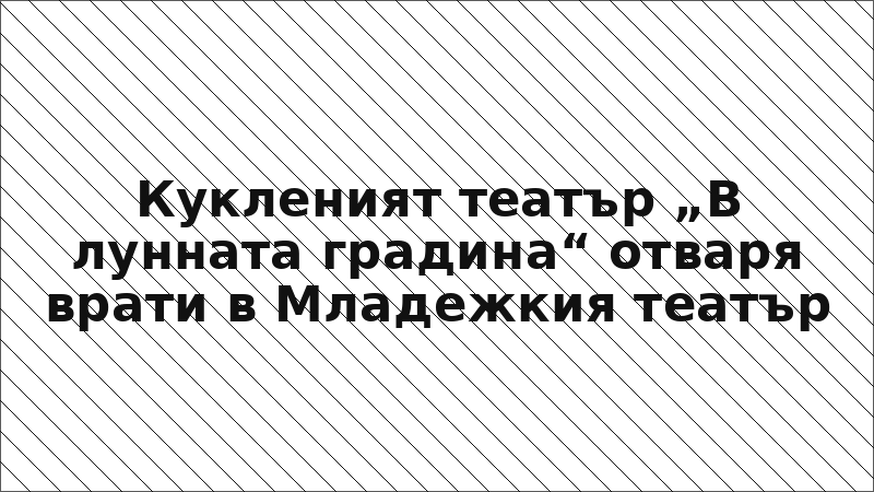 Кукленият театър „В лунната градина“ отваря врати в Младежкия театър