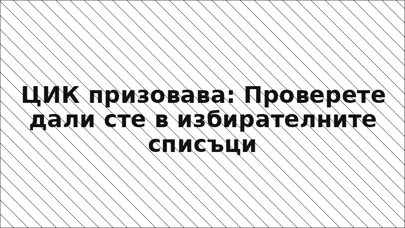 ЦИК призовава: Проверете дали сте в избирателните списъци