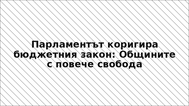 Парламентът коригира бюджетния закон: Общините с повече свобода